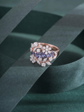 Graceful Flora Sapphire & Diamond Rose Gold Ring