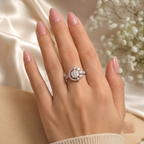 Elegant Crystal Flower Ring for Women