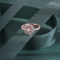 Luxe Floral Motif Rose Gold Diamond Ring