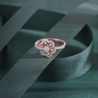 Luxe Floral Motif Rose Gold Diamond Ring