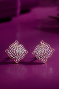 Elegance Floral Diamond Earrings in Rose Gold
