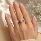 Emerald & Diamond Cluster Rose Gold Ring