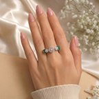 Regal Emerald Cut Gemstone & Pavé Diamond Band
