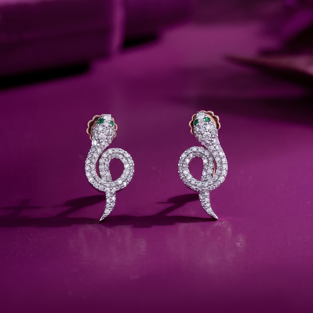 Royal Emerald Star Diamond Stud Earrings