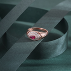 Aura Evil Eye Marquise Ruby Rose Gold Ring