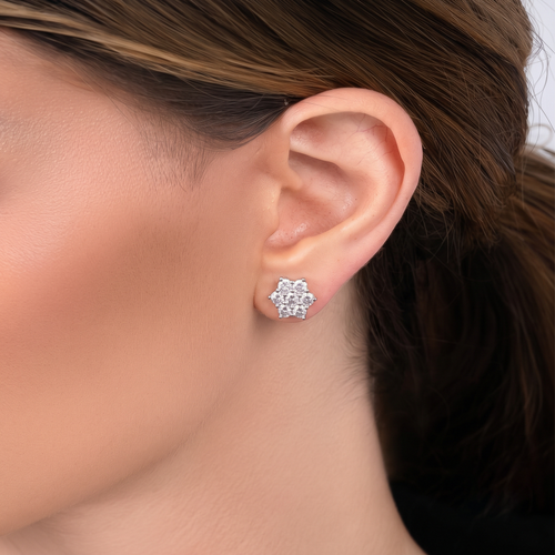 Celestial Radiance Star Diamond Stud Earrings