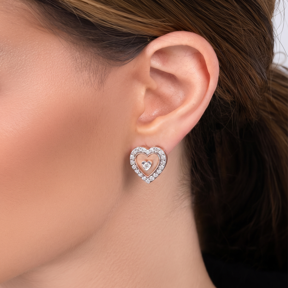 Pure Elegance Heart-Shaped Diamond Earrings