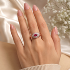 Aura Evil Eye Marquise Ruby Rose Gold Ring
