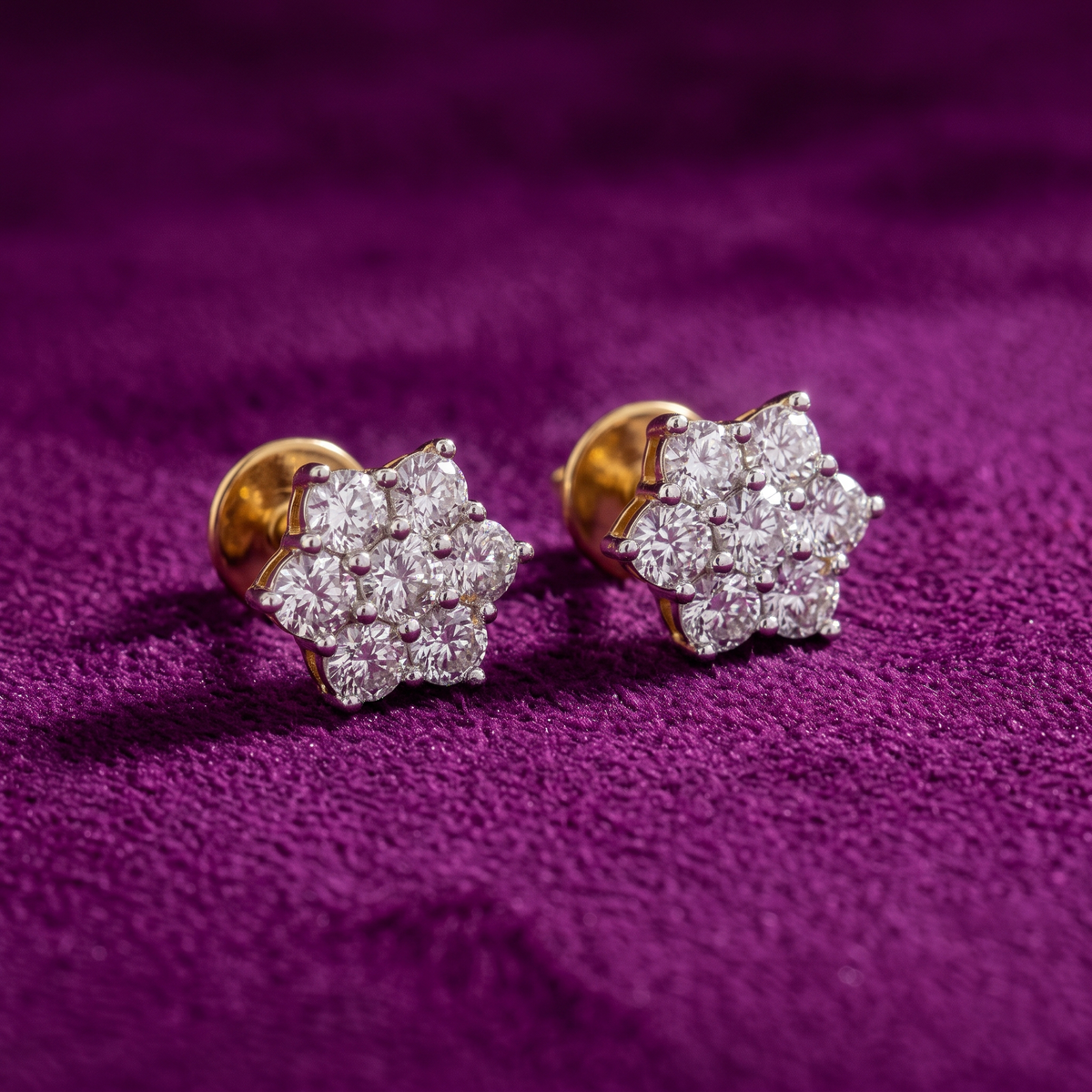 Celestial Radiance Star Diamond Stud Earrings