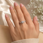 V-Shape Curved Diamond Cluster Ring