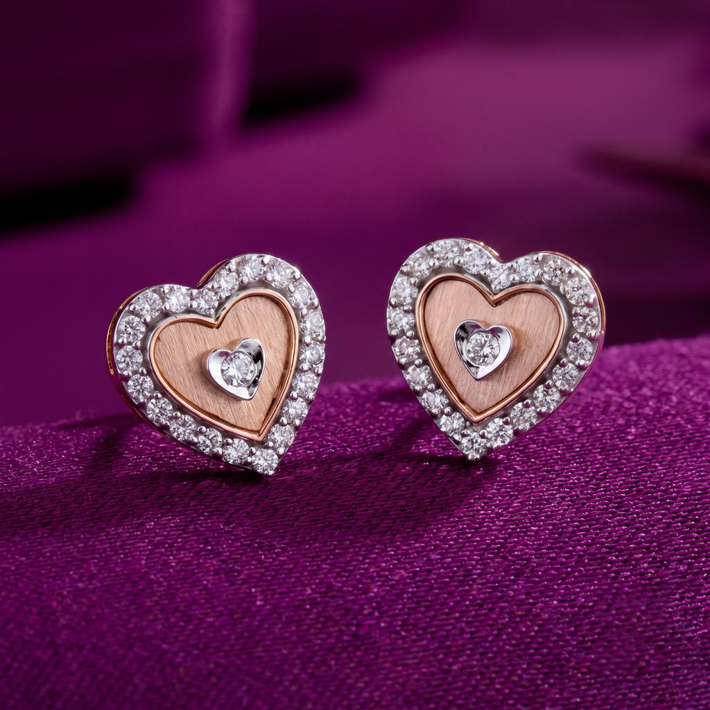Pure Elegance Heart-Shaped Diamond Earrings
