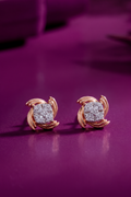 Chic Blossom Diamond Earrings in Rose Gold